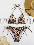 Women Leopard Print Bikini Swimwear Two Pieces