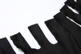 Women slash-shoulder sleeveless solid cutout sexy bodycon dress
