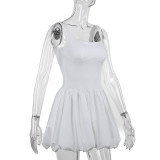 Women sexy bud-shaped solid straw dress