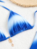 Women Gradient Backless Swimwear Two Pieces