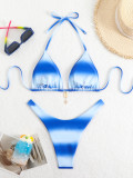 Women Gradient Backless Swimwear Two Pieces