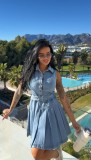 Women Sleeveless Denim Mini Dress