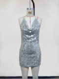 Women Solid Sexy Sequin Beach Camisole Dress