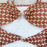 Women Sexy printed hollowed-out triangle halter one-pieceSwimwear