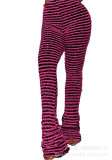 Fashion Casual High Waist Striped Slim Fit Long Pants