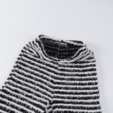 Fashion Casual High Waist Striped Slim Fit Long Pants