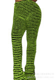 Fashion Casual High Waist Striped Slim Fit Long Pants
