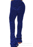 Fashion Casual High Waist Striped Slim Fit Long Pants