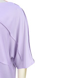 Women's Comfortable Style One-Shoulder Bat Sleeve Two-Piece Pants Set