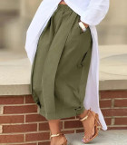 Casual Solid Wide Leg Pants