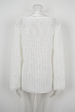 Women Spring Solid Ring Buckle Casual Long-Sleeve Dress