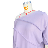 Women's Comfortable Style One-Shoulder Bat Sleeve Two-Piece Pants Set
