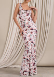 Women's Summer Floral Print Strap Slim Fit Dress