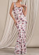 Women's Summer Floral Print Strap Slim Fit Dress