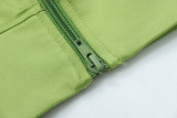 Women's Autumn Solid Stand Collar Zip-Up Sports Jacket and Pants Fitness Set