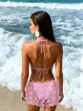 Women Bikini Sequin Lace-Up Swimsuit Three-Piece