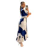 Irregular High Waist Chic Printed Long Dress