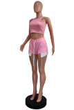 Women's Summer Sleeveless Tank Top and ide Slit Drawstring Shorts Two-Piece Set