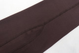 Women's Autumn Solid Stand Collar Zip-Up Sports Jacket and Pants Fitness Set