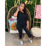Women's Comfortable Style One-Shoulder Bat Sleeve Two-Piece Pants Set