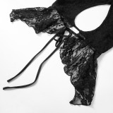 Women Spring Sexy Lace Hollow-Out Mesh Top and Pant Two-Piece Set