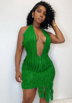 Women Sexy Hollow-Out Halter Neck Bodycon Backless Party Dress Women Sexy Hollow-Out Halter Neck Bodycon Backless Party Dress