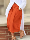 Casual Solid Wide Leg Pants