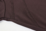Women's Autumn Solid Stand Collar Zip-Up Sports Jacket and Pants Fitness Set
