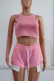 Women's Summer Sleeveless Tank Top and ide Slit Drawstring Shorts Two-Piece Set