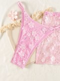Women Bikini Sequin Lace-Up Swimsuit Three-Piece