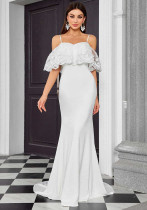 Women's Chic Strap Off Shoulder Slim-Fit Formal Party Mermaid Evening Dress