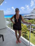 Women's Holiday Deep V Cut-Out Beach Cover-Up Tank Dress