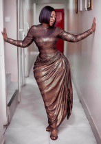 Women's Shiny Snake Print African Formal Dress Women's Shiny Snake Print African Formal Dress