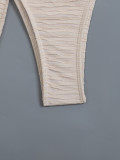 Women's Fashion Sexy Striped Three-Piece Bikini Swimsuit Set