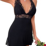 Women's Cross-Back Strap Nightdress Lingerie Set
