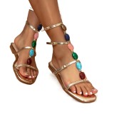Women's Summer Outdoor Square Toe Flat Beach Sandals