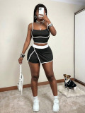Women's Fashion Colorblock Casual Tank Top and Shorts Two-Piece Set