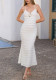 Sexy Textured Halter Neck Low Back V-Neck Slim Fit Holiday Long Dress