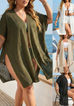 Women's Plus Size Casual Heart Print Jacquard Beach Bikini Sun Protection Loose Cardigan Cover-Up Women's Plus Size Casual Heart Print Jacquard Beach Bikini Sun Protection Loose Cardigan Cover-Up