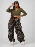 Women's Casual Lace-Up Drawstring Print Loose Jogger Pants
