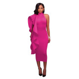 Women Spring/Summer Ruffled Sexy Bodycon Dress