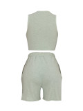 Women's Casual Fashion Tank Top and Side Stripe Drawstring Pocket Shorts Two-Piece Set