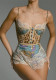 Women Spring/Summer Strapless Sexy Lace Holidays Printed Jumpsuit