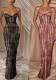 Women Lace Bodycon Party Tie-Waist Maxi Dress