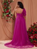 Women Summer One-Shoulder Slit Dress
