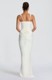 Women Spring Color Square Neck Sleeveless Patchwork Pleated Sexy Bodycon Dress