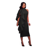 Women Spring/Summer Ruffled Sexy Bodycon Dress
