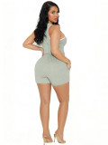 Women's Casual Fashion Tank Top and Side Stripe Drawstring Pocket Shorts Two-Piece Set