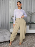 Women's Casual Sexy Solid Color Pleated Bubble Pants