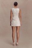 Women Sleeveless Pleated Backless Dress
